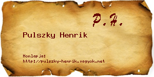 Pulszky Henrik névjegykártya