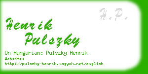 henrik pulszky business card